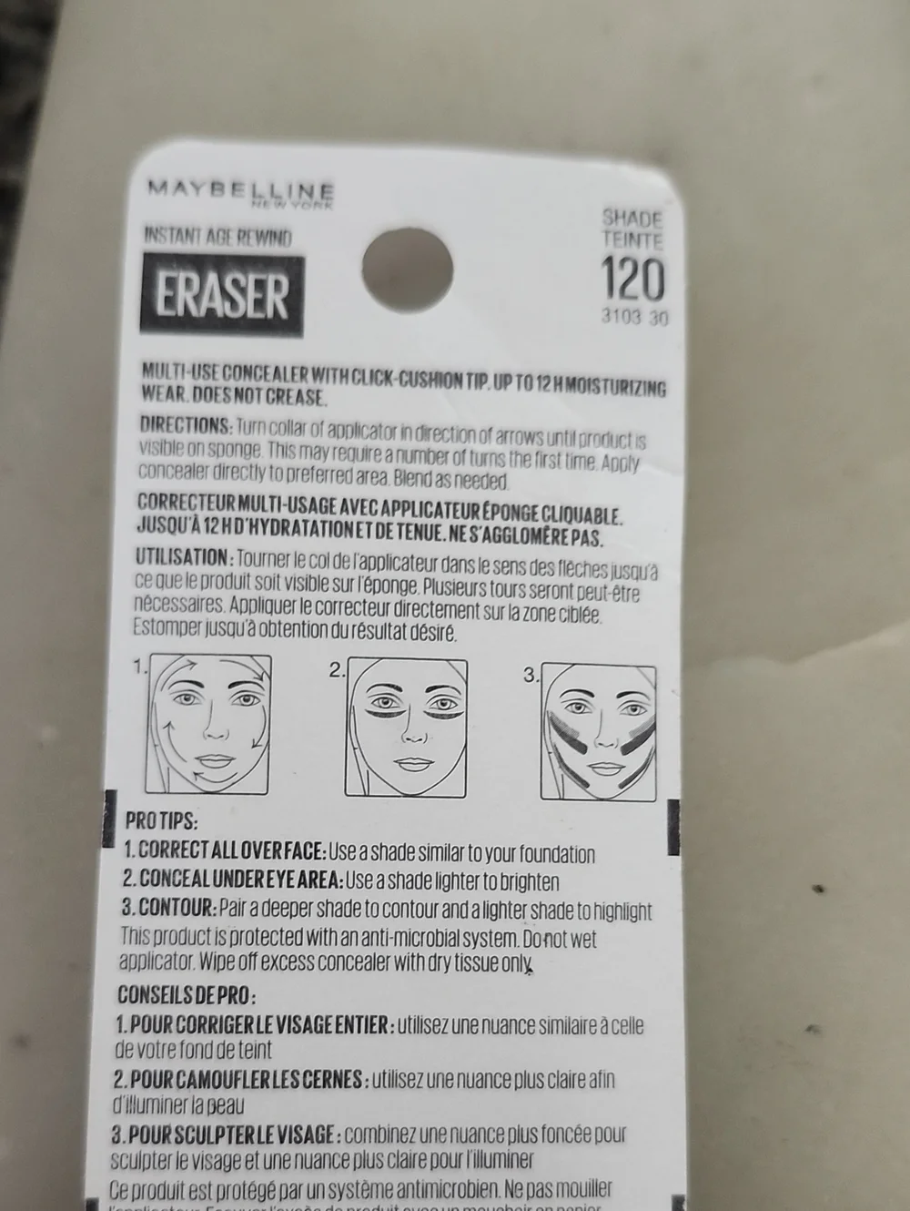 Maybelline Instant Age Rewind Eraser Concealer - Shade 120 (Beige)